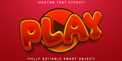 Canvas Print - Cartoon Red Game Vector Fully Editable Smart Object Text Effect