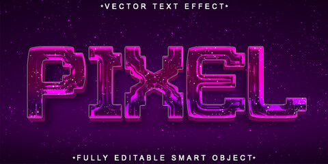 Arcade Pixel Game Purple Vector Fully Editable Smart Object Text Effect