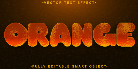 Sticker - Cartoon Orange Vector Fully Editable Smart Object Text Effect