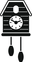 Poster - Cuckoo clock striking showing time passing with its pendulum swinging