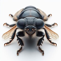 Wall Mural - whole view of a insect on white background , view from above.