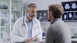 © Auttacha - A doctor reviewing medical scans with a patient during a consultation, explaining the diagnosis while using advanced diagnostic tools in a modern medical office.