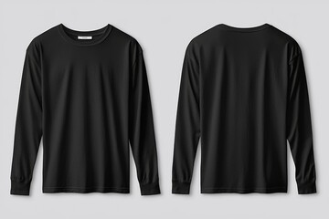 Black long sleeve tshirt mockup isolated created with Generative AI