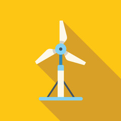 Sticker - This minimalist illustration represents a wind turbine generating clean energy, symbolizing sustainability