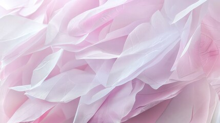 Wall Mural - a soft, ethereal paper background with delicate layers of thin, translucent paper in pastel pinks an