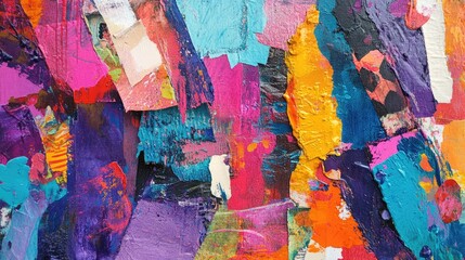 Poster - Abstract Painting with Vibrant Colors and Textured Strokes