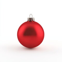 A red ornament with a Christmas ball and New Year's Eve bauble decoration