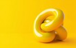 © Bundi - 3D illustration of a yellow chain link icon on an orange background. A single chain link. Minimalism concept.