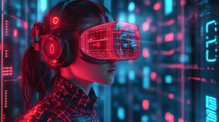 Canvas Print - VR Woman Future Tech.