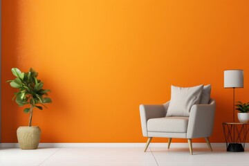 Sticker - Home interior living room armchair wall architecture.