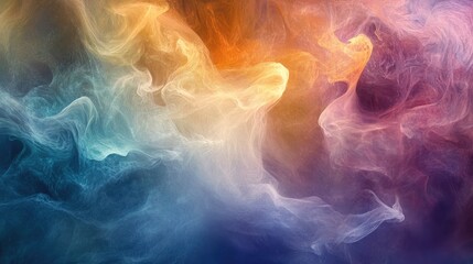 Poster - Abstract Swirling Colorful Smoke Pattern