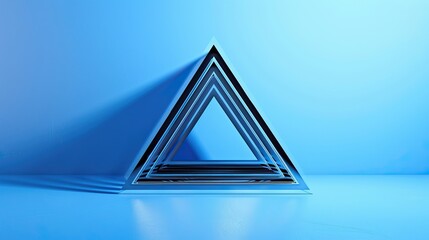 Wall Mural - Abstract Geometric Triangle in a Blue Room