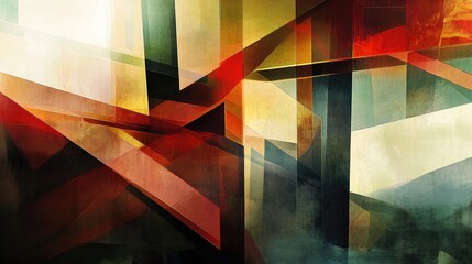 Sticker - Abstract Geometric Composition in Warm Colors