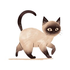 Sticker - Siamese cat rat animal.