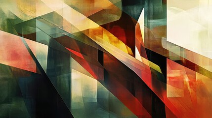 Wall Mural - Abstract Artwork with Geometric Shapes and Vibrant Colors