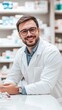 © Nicholas - Smiling Pharmacist in Modern Pharmacy