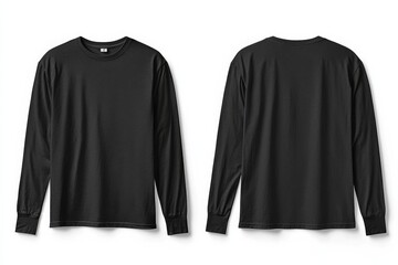 Black long sleeve tshirt mockup isolated created with Generative AI