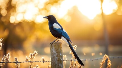 Sticker - Magpie at Sunset