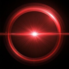 red circle lens flare with black blank background