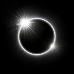 white circle lens flare with black blank background