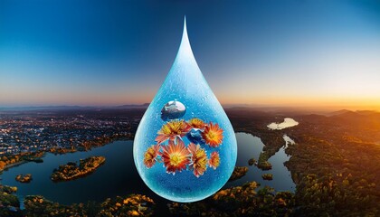 drop of water and earth