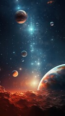 Canvas Print - Dark galaxy space planet astronomy universe.