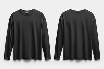 Black long sleeve tshirt mockup isolated created with Generative AI