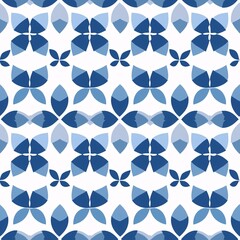 Geometric seamless pattern with blue triangle shapes for wallpaper design