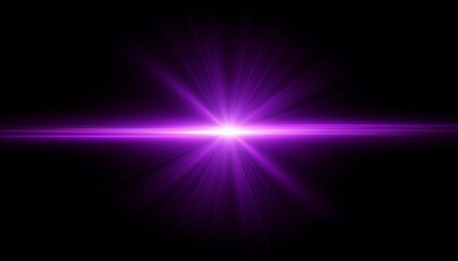 horizontal purple lens flare on black background