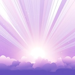 Wall Mural - purple and white background with sun and clouds