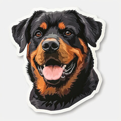 Beautiful Colored Stickers with Rottweiler Design, Cute Dog Graphic Resource for Creative Project, Ai Generative