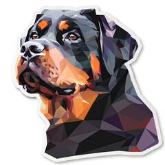 Beautiful Colored Stickers with Rottweiler Design, Cute Dog Graphic Resource for Creative Project, Ai Generative