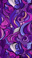 Seamless fun line doodle Violet pattern