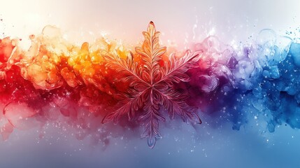 Canvas Print - A vibrant snowflake design with colorful swirling patterns.