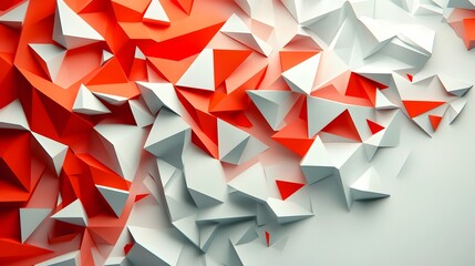 Poster - Abstract Orange and White Geometric Pattern.