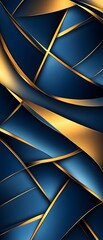 Poster - Abstract Blue and Gold Geometric Background.