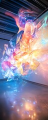 Wall Mural - Abstract Colorful Light Sculpture.