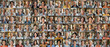 © Mechastock - Retired Women - a grid of 84 unique square headshots of a variety of diverse, smiling, friendly mature female people in a casual home setting - 88MP XXXL