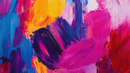 Poster - Abstract Painting with Swirls of Vibrant Colors