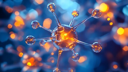 83. High-energy close-up of a nutrient atom with intricate, glowing molecular interactions