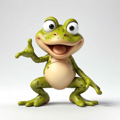 Poster - Toad goofy funny cute cartoon 3d figurine on plain white background