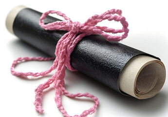 “A Black Graduation Cap with a Yellow Tassel on the Right Side, Placed Against a White Background, Symbolizing Academic Achievement and Celebrations, Perfect for Representing Graduation Ceremonies, Sc