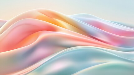 Canvas Print - A colorful, flowing piece of fabric with a rainbow pattern