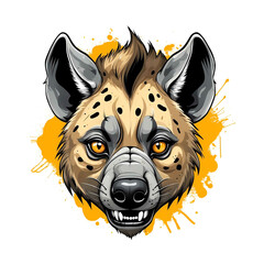 Wall Mural - Hyena head graffiti street style logo on plain white background