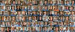 © Mechastock - People - Retired Men - a grid of 84 unique square headshots of a variety of diverse, smiling, friendly mature older men in a casual home setting - 88MP XXXL