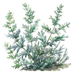 Wall Mural - Handcrafted Watercolor Illustration of Medicinal Sagebrush Plant Extract for Natural Health