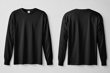 Black long sleeve tshirt mockup isolated created with Generative AI