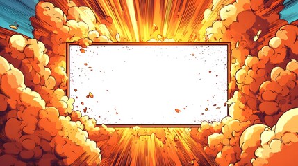 Sticker - Comic Book Explosion Background with Copy Space