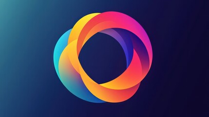 Wall Mural - abstract logo formed by overlapping circles in a gradient that evokes a sense of growth and transformation