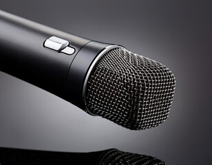  Wireless Microphone, Isolated- A sleek, modern wireless microphone, fully visible from _1(279)